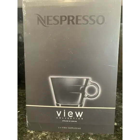 New in Box Nespresso VIEW Collection Cappuccino Cups and Saucers - Picture 7 of 9